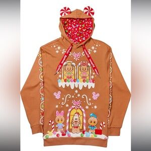 LOUNGEFLY DISNEY GINGERBREAD HOUSE HOODIE! New! XL